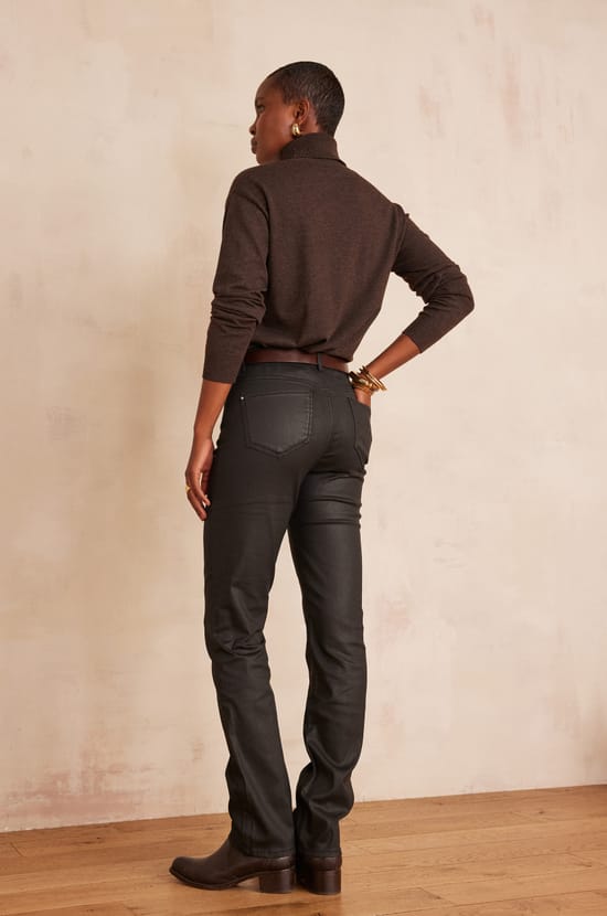 ANETTE coated slim jeans in cotton;${refinementColor}