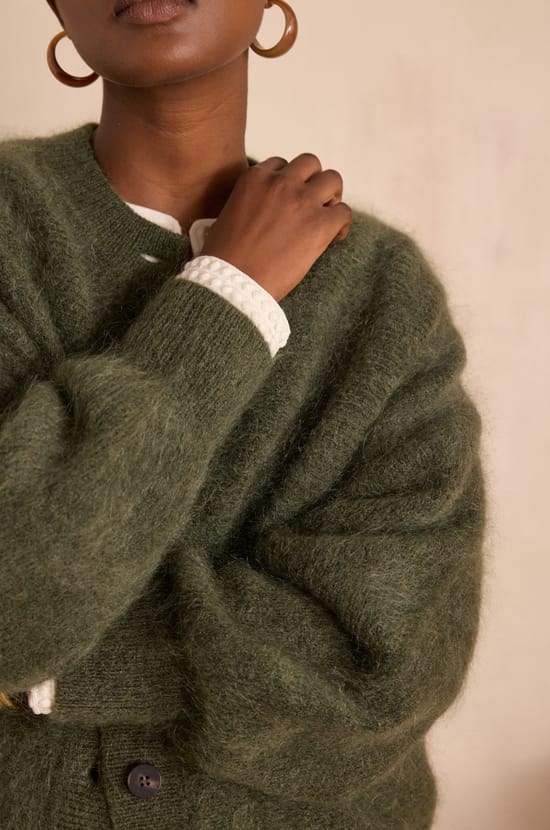 BAKER mohair and wool cardigan;${refinementColor}