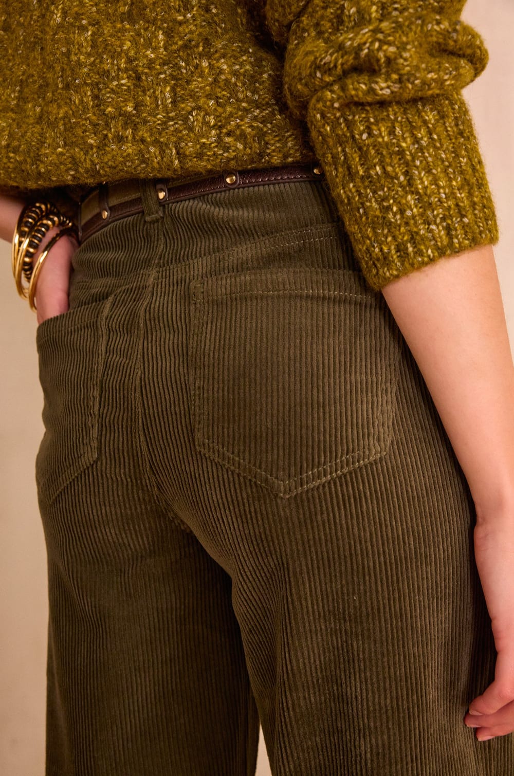 LISA wide-leg corduroy trousers;${refinementColor}