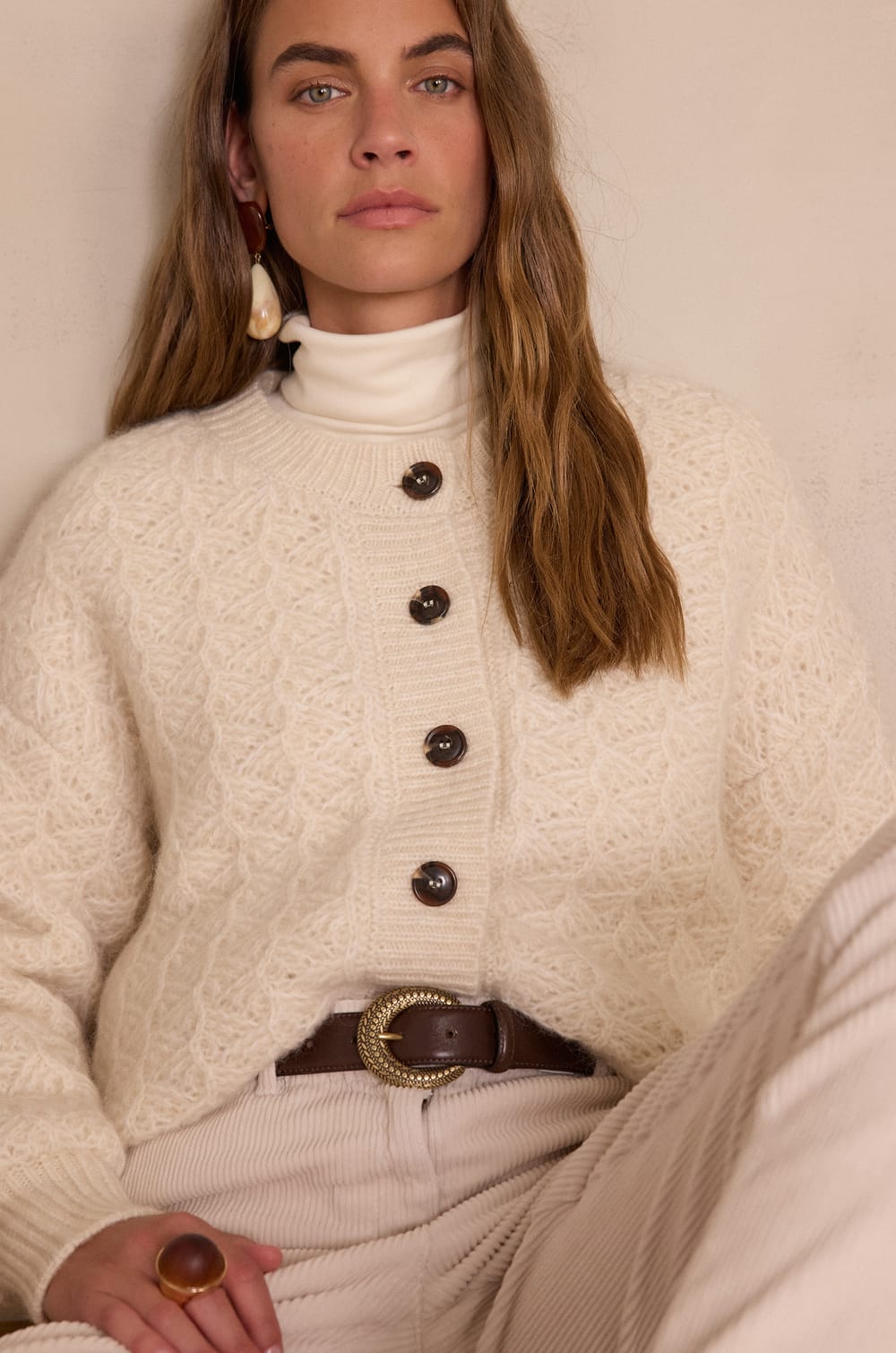 COSMO mohair and wool Cardigan;${refinementColor}