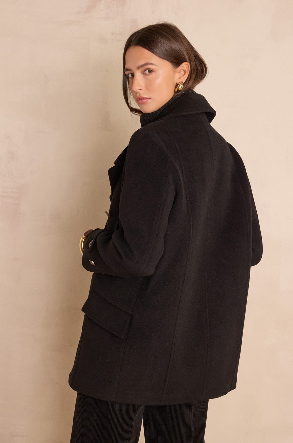 DJANIS wool pea coat;${refinementColor}