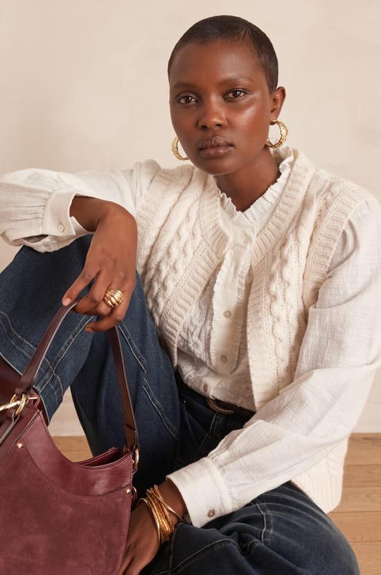 BROOKE embroidered cotton blouse;${refinementColor}