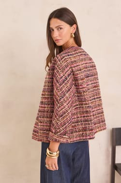 CAROLINE jacquard pattern jacket;${refinementColor}