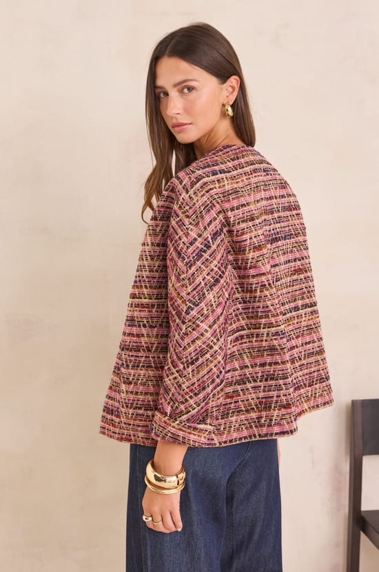 CAROLINE jacquard pattern jacket;${refinementColor}