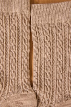 Light taupe blended wool socks FANNY;${refinementColor}