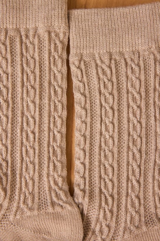 Light taupe blended wool socks FANNY;${refinementColor}