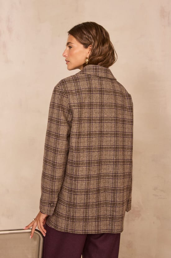 PARKER checked mixed wool jacket;${refinementColor}