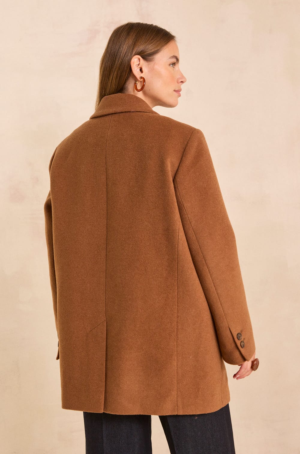 CALYPSO long sleeve wool coat;${refinementColor}