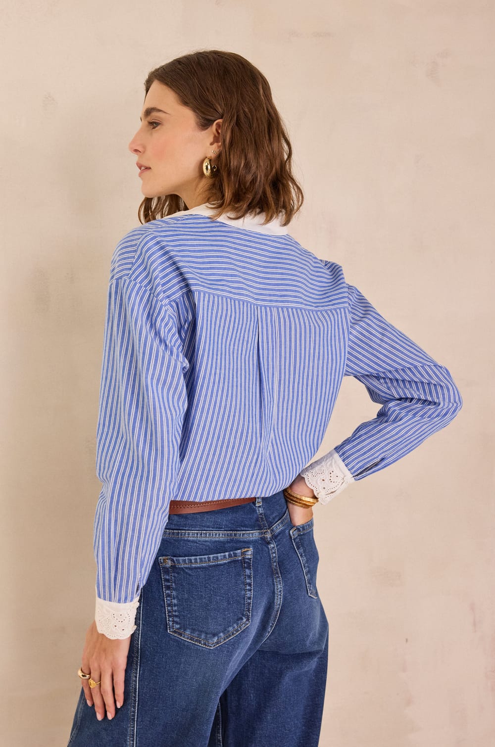 100% cotton striped shirt DIVINE;${refinementColor}