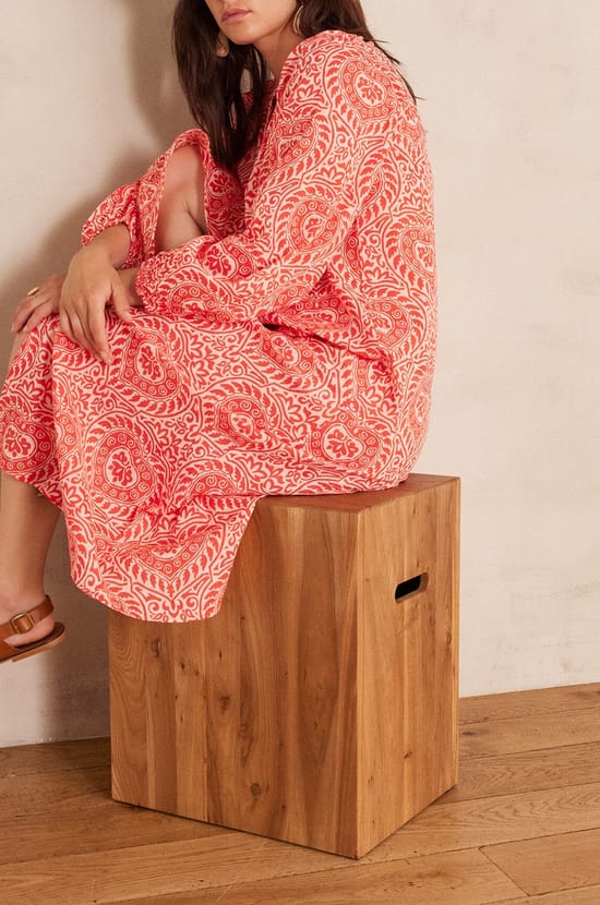 Robe longue ROMANA en coton;${refinementColor}