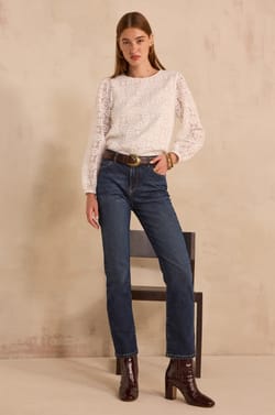 Jean straight and made of cotton SONIA;${refinementColor}
