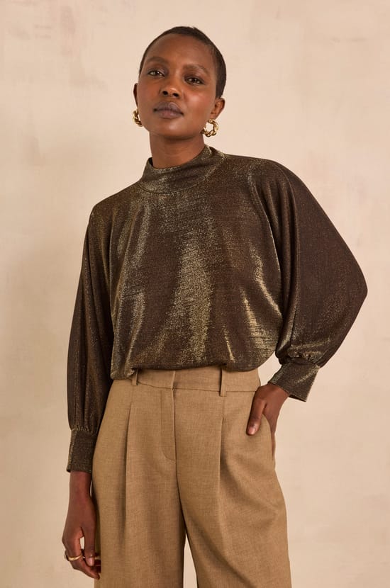 Bronze long-sleeve T-shirt TWIGGY;${refinementColor}