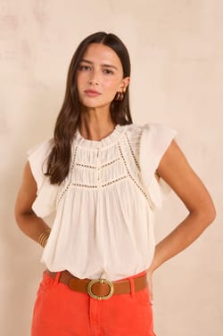 Short-sleeved cotton top DOVER;${refinementColor}