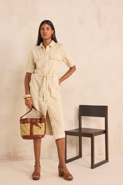 BETANIE cotton saharan dress;${refinementColor}