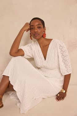 Embroidered long dress BIJOU;${refinementColor}