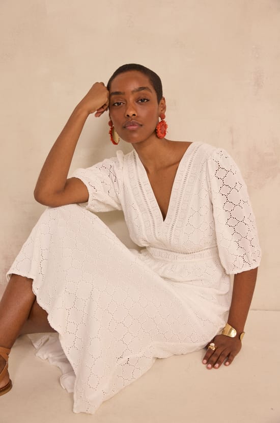 Embroidered long dress BIJOU;${refinementColor}