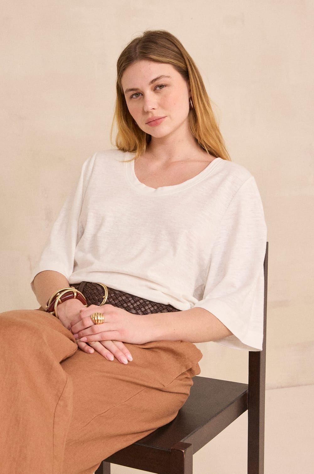 3/4 sleeve T-shirt LIANA;${refinementColor}