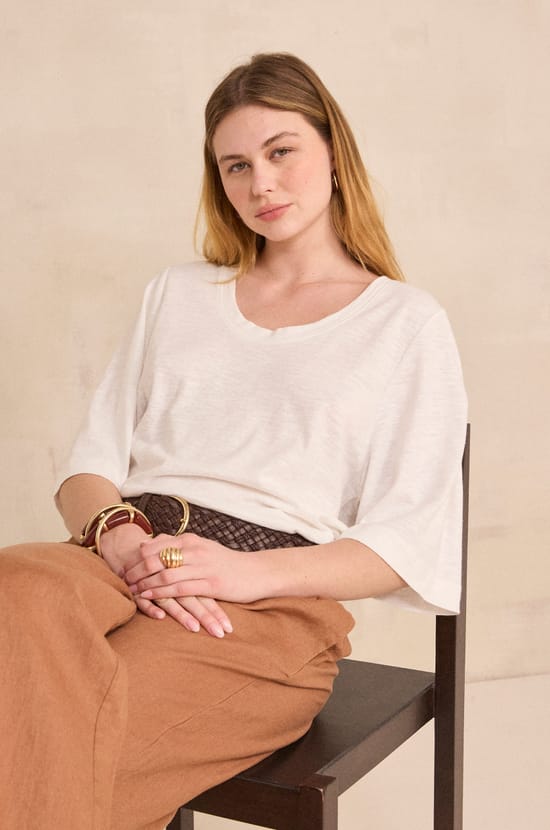 3/4 sleeve T-shirt LIANA;${refinementColor}