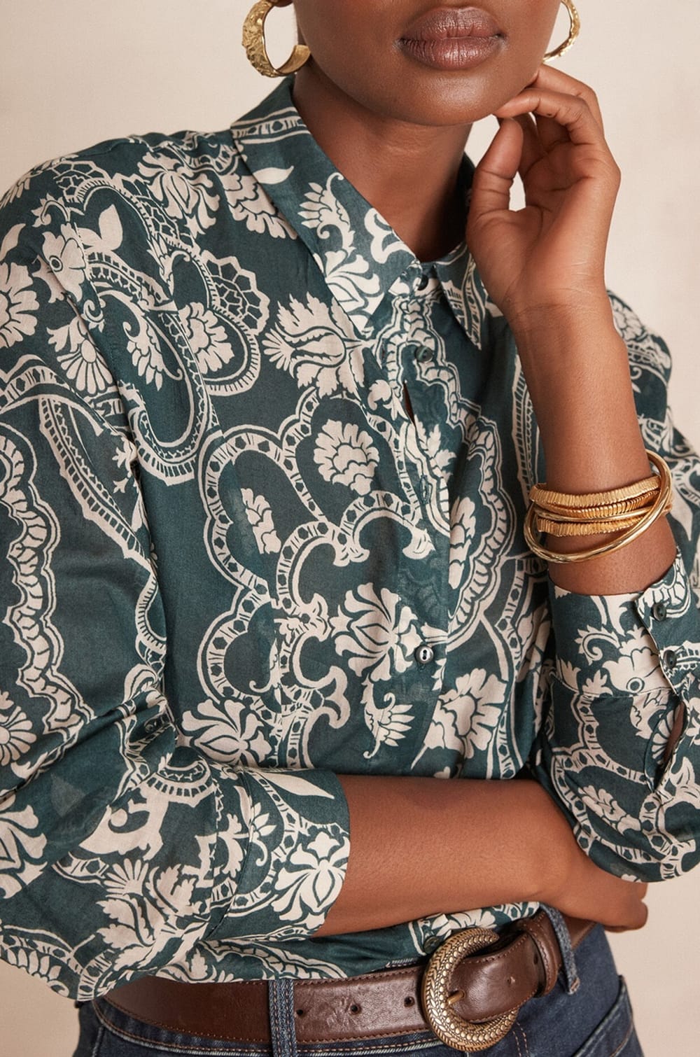 Chemisier COLETTE 100% coton imprim&eacute; floral;${refinementColor}