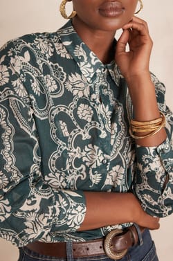 Chemisier COLETTE 100% coton imprim&eacute; floral;${refinementColor}