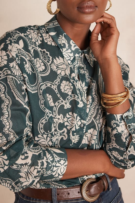 Chemisier COLETTE 100% coton imprim&eacute; floral;${refinementColor}