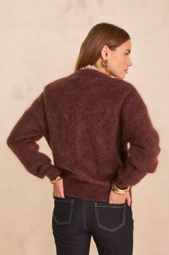 ASSIA long-sleeve sweater in mixed mohair and wool;${refinementColor}