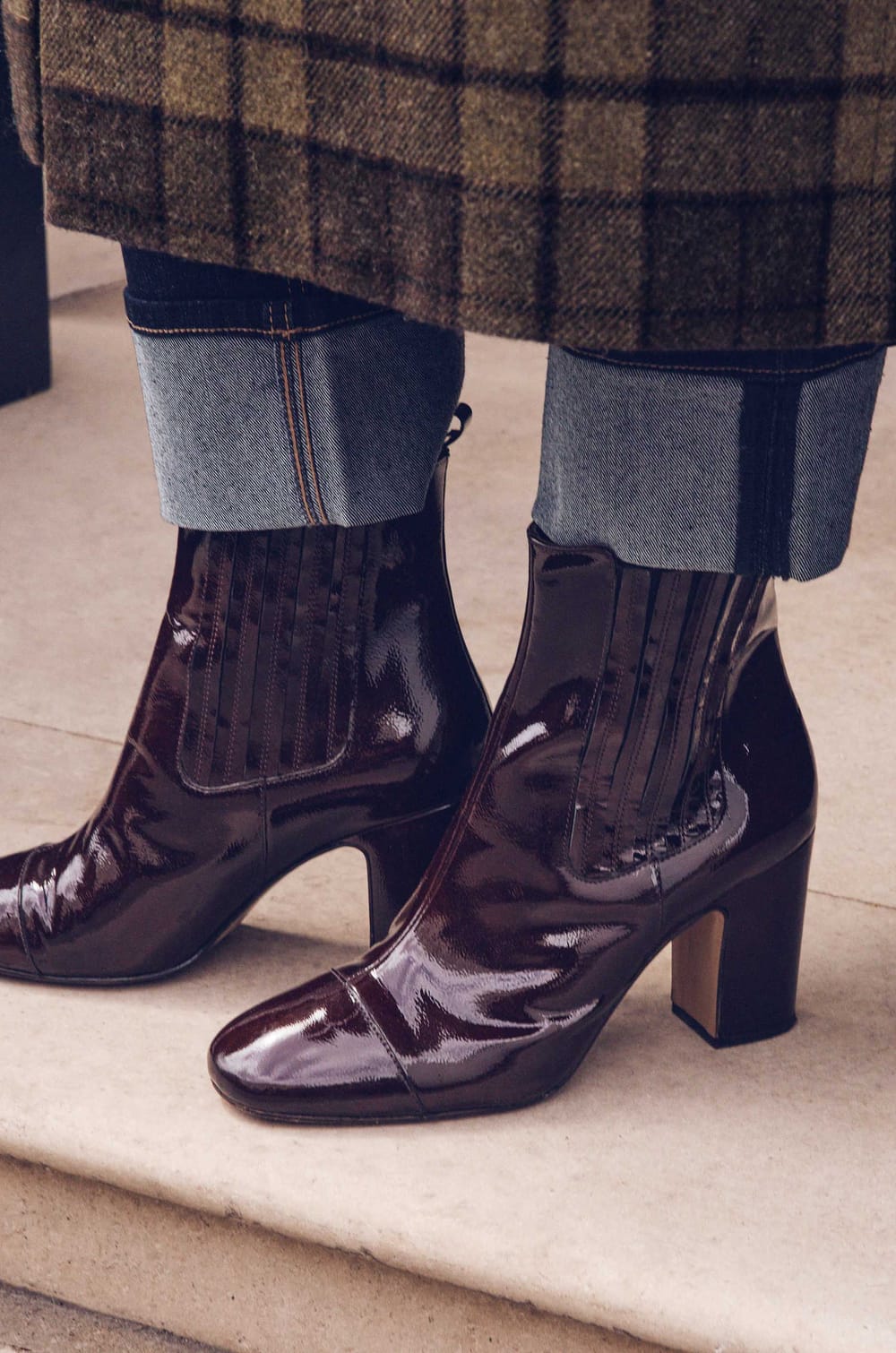 Patent leather heeled boots OTTO;${refinementColor}