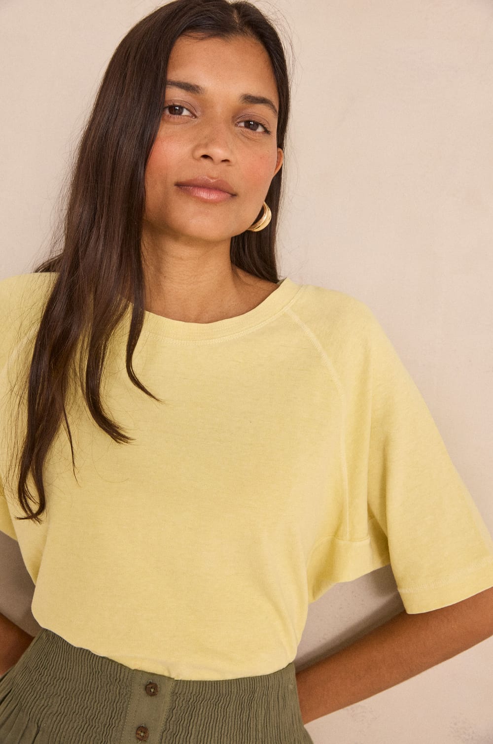 T-shirt manches courtes en chanvre et coton LIGHT;${refinementColor}