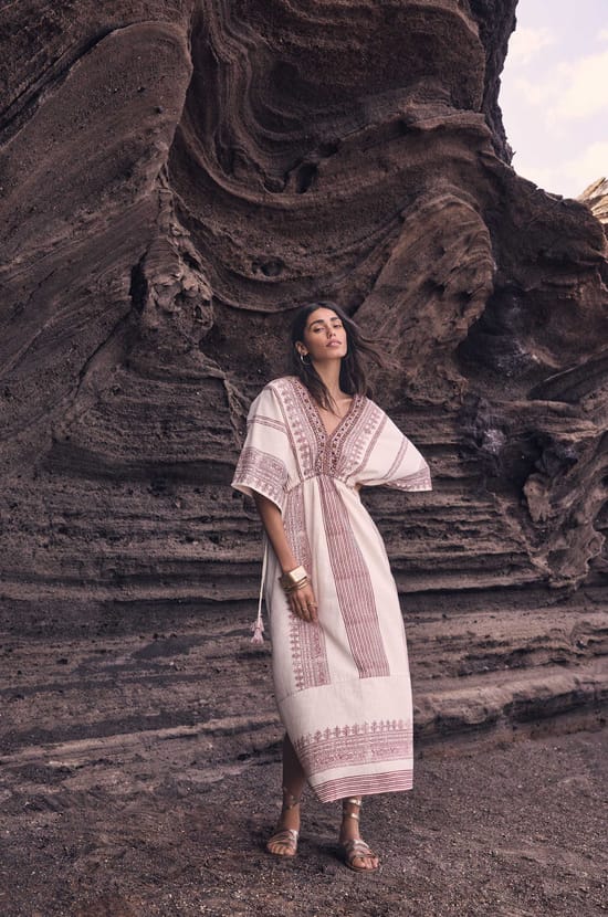 Straight embroidered cotton dress MAE;${refinementColor}
