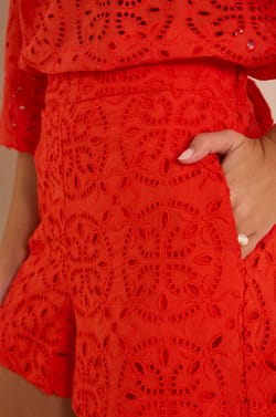 Straight embroidered cotton shorts TANYA;${refinementColor}