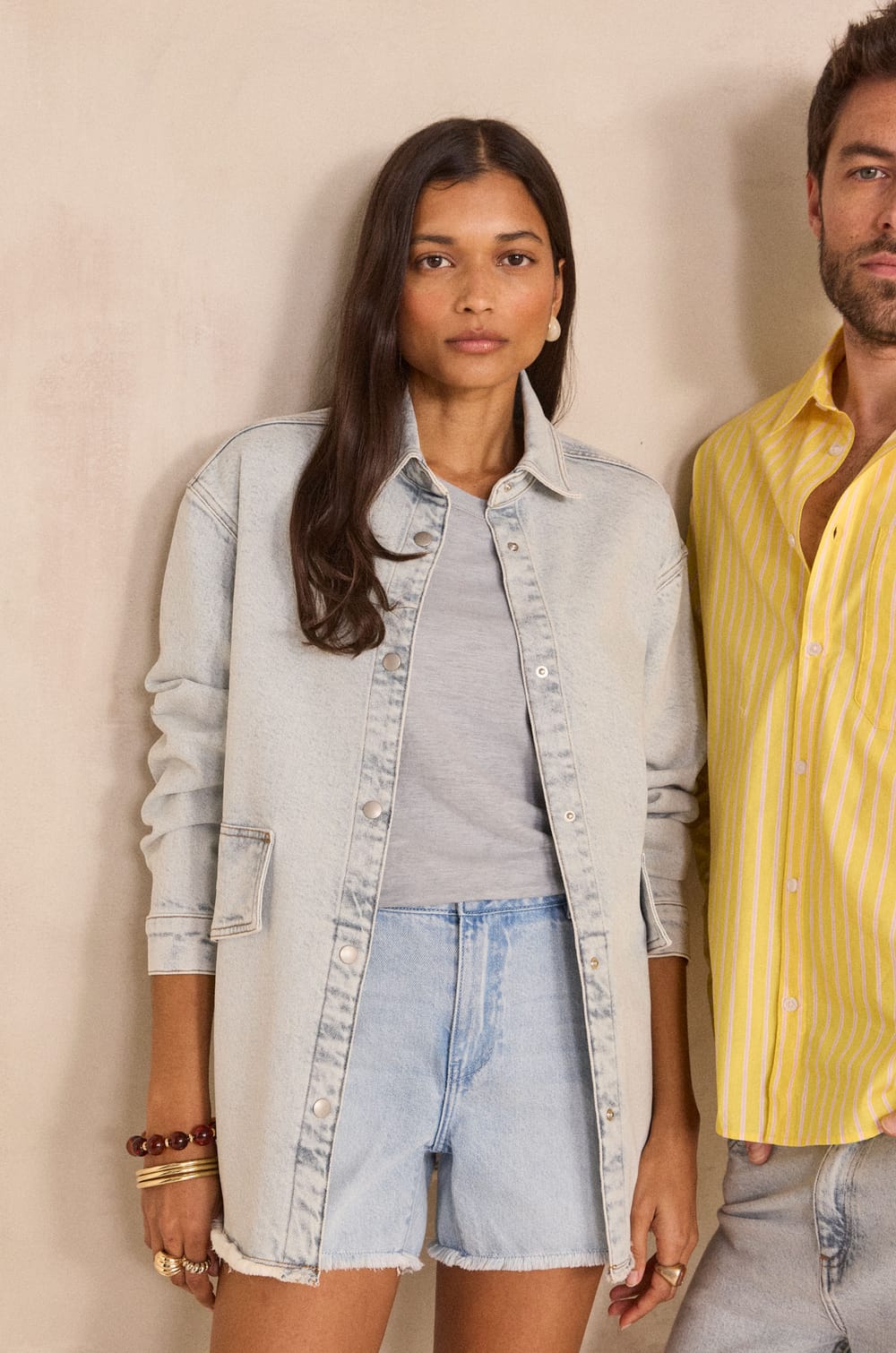 Unisex long-sleeve denim shirt ENVOUTANT;${refinementColor}