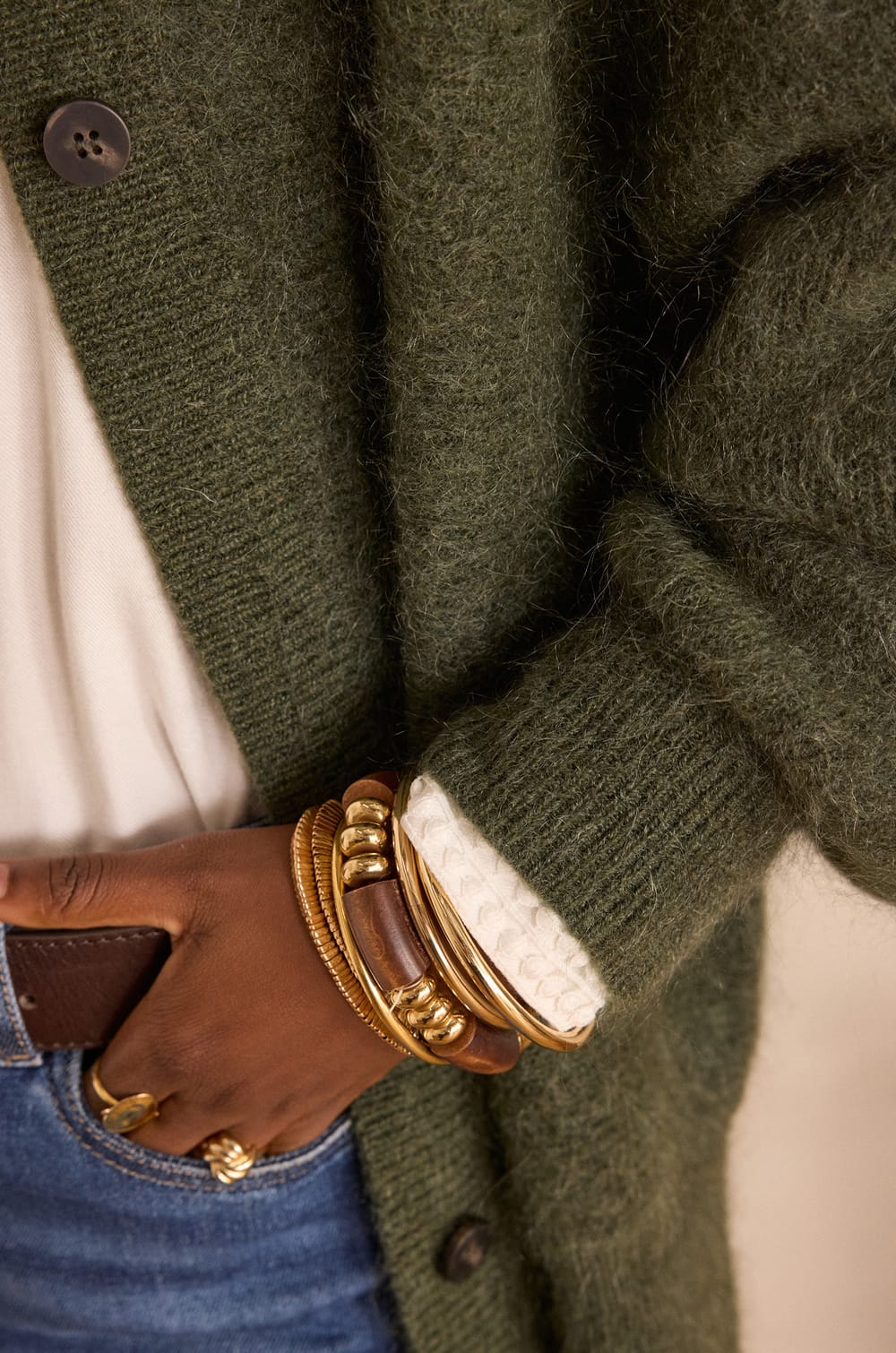 BAKER mohair and wool cardigan;${refinementColor}