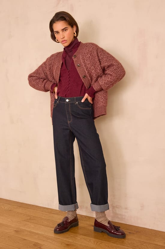 COSMO cardigan in mohair and wool;${refinementColor}