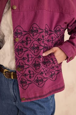 Embroidered cotton VALERY Jacket with long sleeves;${refinementColor}