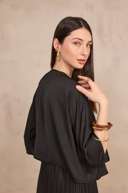 Vloeiende bolero met 3/4 mouwen DINO;${refinementColor}