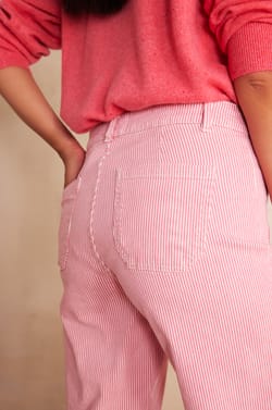 Pantalon LEA CROPPED en coton;${refinementColor}