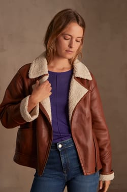 Bomberjacke aus Leder FOLIO;${refinementColor}