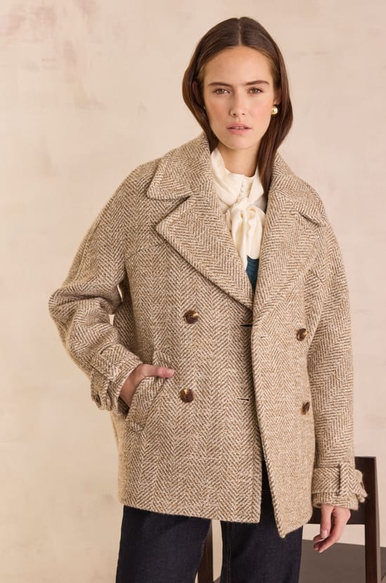 DEAN wool pea coat;${refinementColor}