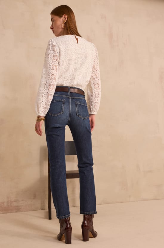 Jean straight and made of cotton SONIA;${refinementColor}