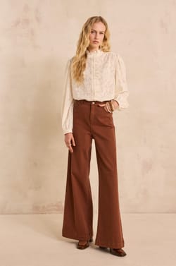Jean wide leg in cotton SHELBY;${refinementColor}