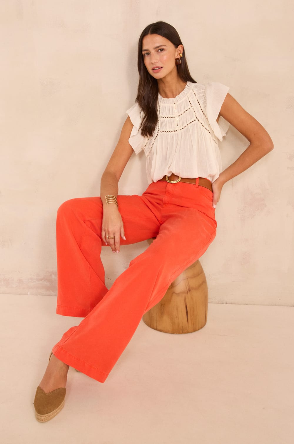 Short-sleeved cotton top DOVER;${refinementColor}