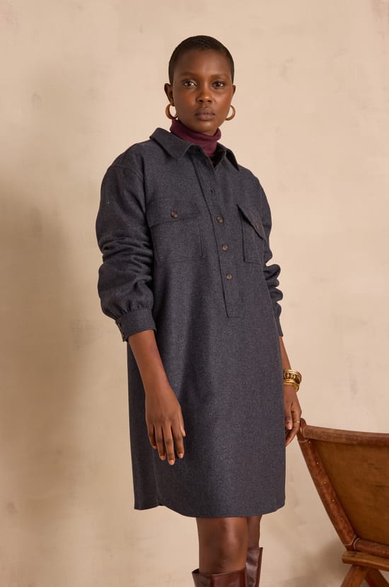 Robe droite MARLINE en laine;${refinementColor}