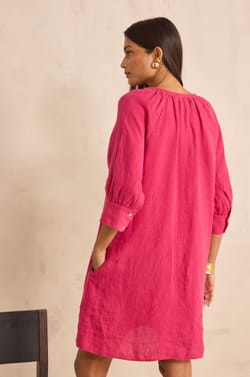 Straight linen dress BLINNY;${refinementColor}