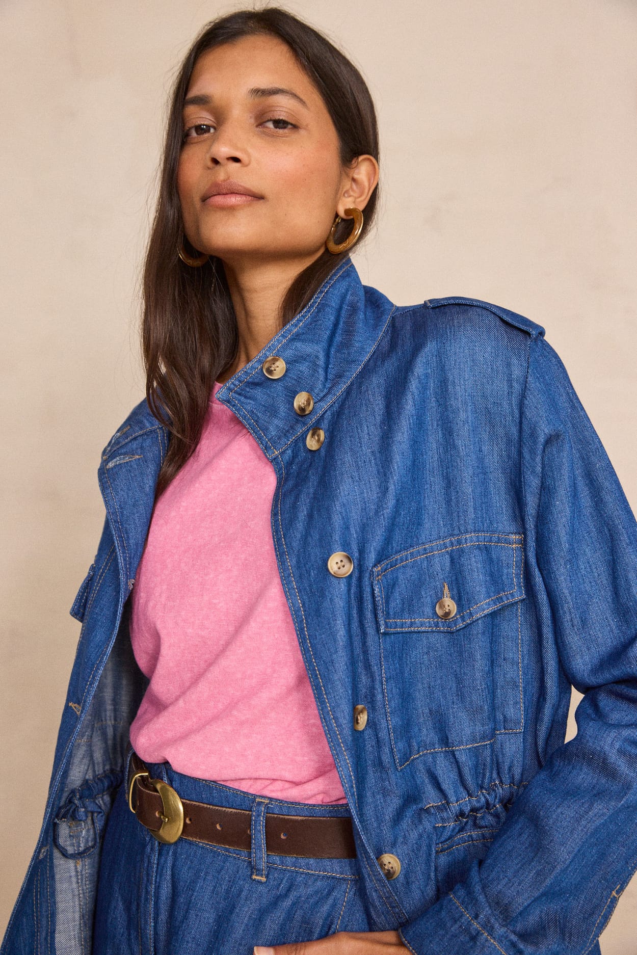 Veste à manches longues en jean CLAIRE;${refinementColor}