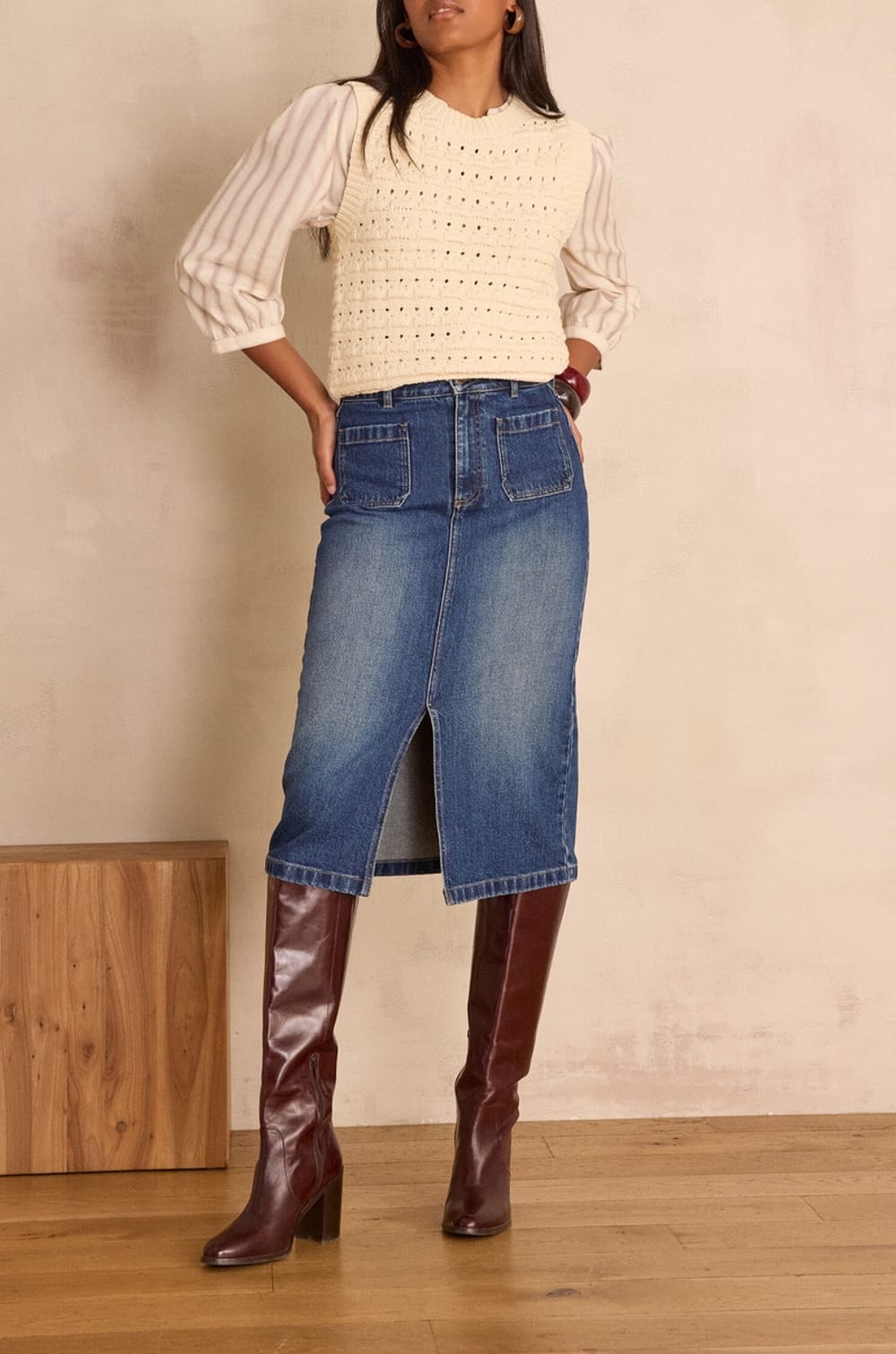 Jupe CLEO en coton;${refinementColor}