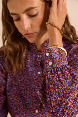 Long sleeve cotton blouse MANUELLA;${refinementColor}