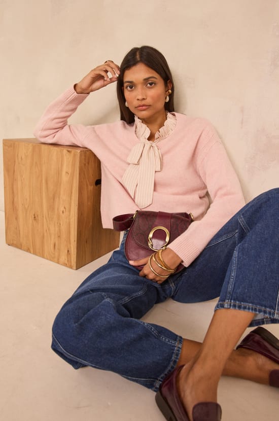 Striped long-sleeve blouse MYRTHE;${refinementColor}
