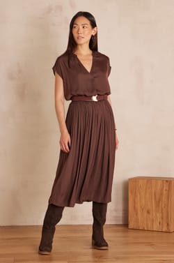 CRYSTAL pleated skirt;${refinementColor}