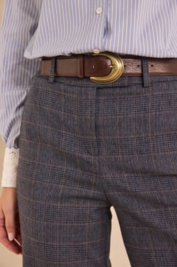 High-waisted plaid suit trousers LAYLA;${refinementColor}