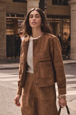 Veste &agrave; manches longues en su&egrave;de BETTY;${refinementColor}